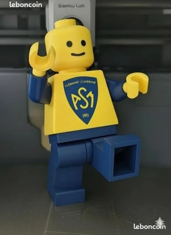 Figurine homme brique Clermont-Ferrand Rugby 💙💛 (20cm) – photo 2